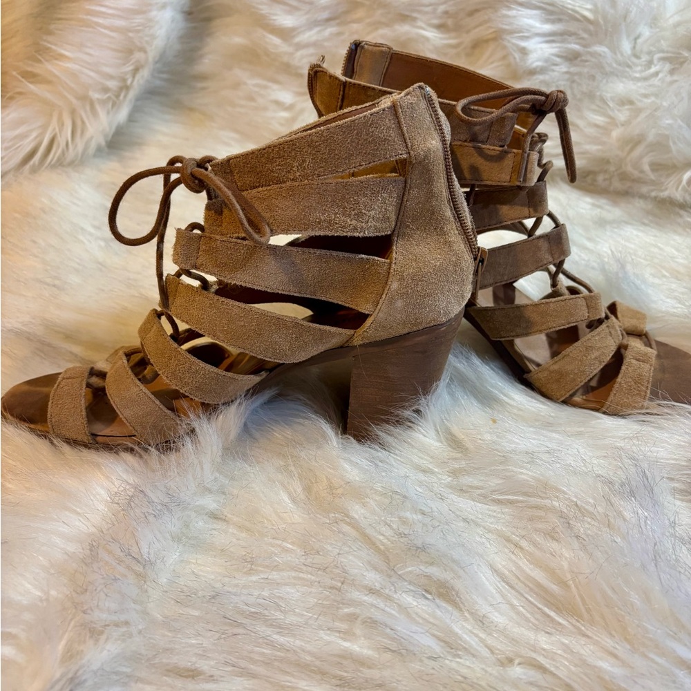 Brown Strappy Heeled Sandals